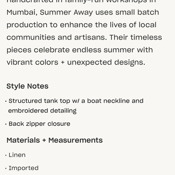 Chic cream color Sleeveless linen zip closure side slit embellished top sz L - Picture 5 of 8